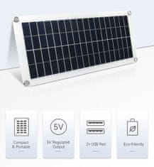 Waveshare Polykryštalický kremíkový flexibilný 18V 10W solárny panel s dvoma portami USB