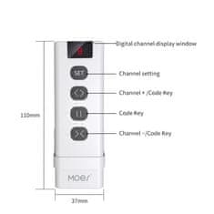 Moes 9-kanálový diaľkový ovládač RF433MHz pre ovládač roliet ZRM-108-MS WRM-108-MS