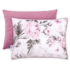 Inny Poduszka 30x40 Pink Flowers z velvetem old rosa - PD-1-PF-VOR