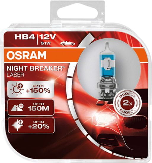 Osram OSRAM HB4 Night breaker LASER plus 150% 9006NL-HCB 51W 12V duobox