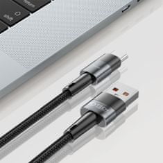Tech-protect Ultraboost kábel USB / USB-C 66W 6A 2m, šedý