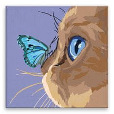 Malujsi Maľovanie podľa čísel - Motýľ na nose - 80x80 cm, plátno vypnuté na rám