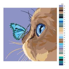 Malujsi Maľovanie podľa čísel - Motýľ na nose - 80x80 cm, plátno vypnuté na rám
