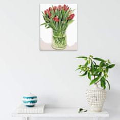 Malujsi Maľovanie podľa čísel - Tulipány vo váze 04 - 40x50 cm, plátno vypnuté na rám