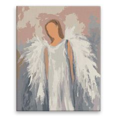 Malujsi Maľovanie podľa čísel - Anjel v odtieňoch sivej - 80x100 cm, plátno vypnuté na rám