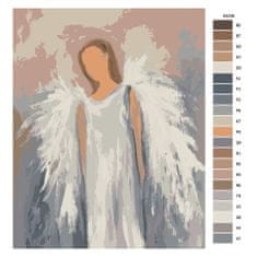 Malujsi Maľovanie podľa čísel - Anjel v odtieňoch sivej - 80x100 cm, plátno vypnuté na rám