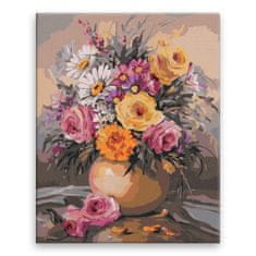 Malujsi Maľovanie podľa čísel - Váza s kvetmi 07 - 80x100 cm, plátno vypnuté na rám
