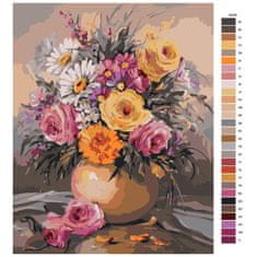 Malujsi Maľovanie podľa čísel - Váza s kvetmi 07 - 80x100 cm, plátno vypnuté na rám