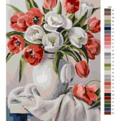 Malujsi Maľovanie podľa čísel - Váza s tulipánmi 04 - 80x120 cm, bez dreveného rámu