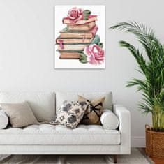 Malujsi Maľovanie podľa čísel - Knihy s ružami - 40x50 cm, bez dreveného rámu
