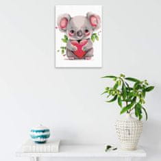 Malujsi Maľovanie podľa čísel - Koala so srdiečkom - 60x80 cm, bez dreveného rámu