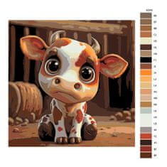 Malujsi Maľovanie podľa čísel - Strakatá kravička - 40x40 cm, bez dreveného rámu