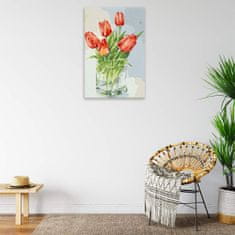 Malujsi Maľovanie podľa čísel - Tulipány vo váze 03 - 40x60 cm, bez dreveného rámu