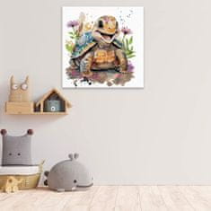 Malujsi Maľovanie podľa čísel - Šťastná korytnačka - 40x40 cm, bez dreveného rámu