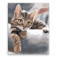 Malujsi Maľovanie podľa čísel - Mačka v posteli - 80x100 cm, plátno vypnuté na rám