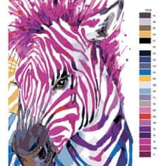 Malujsi Maľovanie podľa čísel - Farebná zebra - 40x60 cm, plátno vypnuté na rám