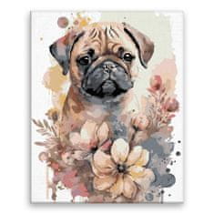 Malujsi Maľovanie podľa čísel - Mops 03 - 40x50 cm, plátno vypnuté na rám