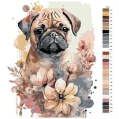 Malujsi Maľovanie podľa čísel - Mops 03 - 40x50 cm, plátno vypnuté na rám