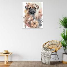 Malujsi Maľovanie podľa čísel - Mops 03 - 80x100 cm, bez dreveného rámu