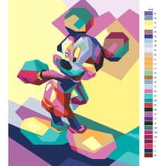 Malujsi Maľovanie podľa čísel - Mickey Mouse vo farbách - 30x40 cm, bez dreveného rámu