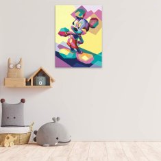 Malujsi Maľovanie podľa čísel - Mickey Mouse vo farbách - 30x40 cm, bez dreveného rámu