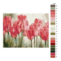 Malujsi Maľovanie podľa čísel - Ružové tulipány - 80x60 cm, plátno vypnuté na rám
