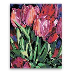 Malujsi Maľovanie podľa čísel - Ružové tulipány 02 - 80x100 cm, plátno vypnuté na rám