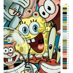 Malujsi Maľovanie podľa čísel - Spongebob 01 - 80x120 cm, bez dreveného rámu