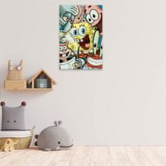 Malujsi Maľovanie podľa čísel - Spongebob 01 - 80x120 cm, bez dreveného rámu