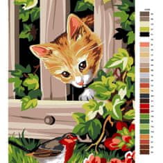 Malujsi Maľovanie podľa čísel - Mačka na love - 80x120 cm, bez dreveného rámu