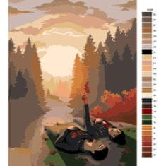 Malujsi Maľovanie podľa čísel - Pri západe slnka - 30x40 cm, bez dreveného rámu