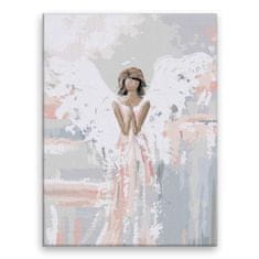 Malujsi Maľovanie podľa čísel - Anjel s ružovým nádychom - 30x40 cm, bez dreveného rámu