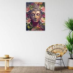 Malujsi Maľovanie podľa čísel - Budha v lotosoch - 80x120 cm, bez dreveného rámu