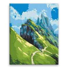 Malujsi Maľovanie podľa čísel - Horská cestička - 80x100 cm, plátno vypnuté na rám
