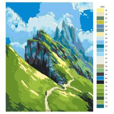 Malujsi Maľovanie podľa čísel - Horská cestička - 80x100 cm, plátno vypnuté na rám