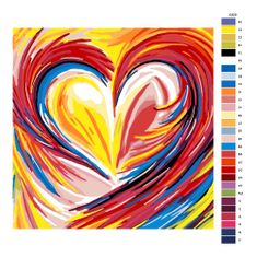 Malujsi Maľovanie podľa čísel - Srdce - 40x40 cm, bez dreveného rámu