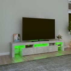Vidaxl TV skrinka s LED svetlami betónová sivá 200 x 36,5 x 40 cm