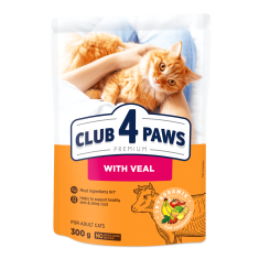 Club4Paws Premium pre mačky s teľacím mäsom 300g