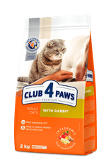 Club 4 Paws pre dospelé mačky s králikom 2 kg + kapsičky pre mačky My love set s kuracim mäsom 4x100g