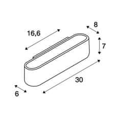 SLV BIG WHITE OSSA 300, nástenné svietidlo, QT-DE12, oválne, up / down, biele, D / Š / V 30/8 / 6,5 cm, max. 120 W 151411