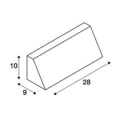 SLV BIG WHITE PEMA, vonkajšie nástenné svietidlo, TC- (D, H, T, Q) SE, IP44, hranaté, striebrosivej, max. 15 W 230034