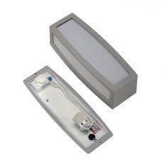 SLV BIG WHITE MERIDIAN BOX, vonkajšie nástenné svietidlo, TC- (D, H, T, Q) SE, IP54, striebrosivej, max. 20 W, so senzorom 230084