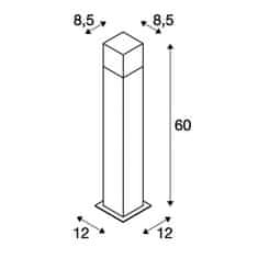 SLV BIG WHITE GRAFIT 60, vonkajšie stojaca lampa, TC-DSE, IP44, antracit, úsporná žiarovka, D / Š / V 12/12/60 cm, max. 11 W 231225