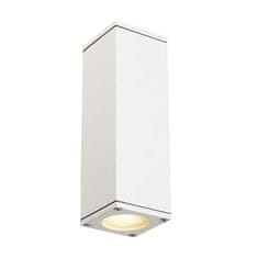 SLV BIG WHITE THEO, vonkajšie nástenné svietidlo, QPAR51, IP44, hranaté, up / down, biele, max. 70 W 229531