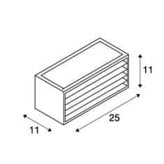 SLV BIG WHITE BOX-L, vonkajšie nástenné svietidlo, TC- (D, H, T, Q) SE, IP44, hranaté, antracit, max. 18 W 232495