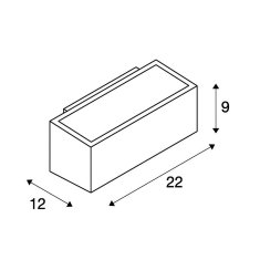 SLV BIG WHITE BOX, vonkajšie nástenné svietidlo, QT-DE12, IP44, hranaté, up / down, antracit, max. 80 W 232485