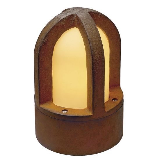 SLV BIG WHITE RUSTY CONE, vonkajšie stojaca lampa, C35, guľatá, hrdzavé železo, pr./V 15/24 cm, max. 40 W, IP54 229430