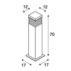SLV BIG WHITE ARROCK GRANITE, vonkajšie stojaca lampa, TC- (D, H, T, Q) SE, IP44, hranaté, žula, soľ a korenie, žula, D / Š / V 12/12/70 cm, max.