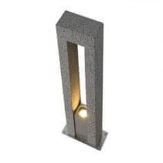 SLV BIG WHITE ARROCK ARC, vonkajšie stojaca lampa, QPAR51, IP44, soľ a korenie, žula, max. 35 W 231420