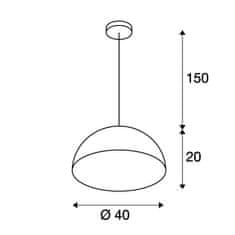 SLV BIG WHITE FORCHINI M PD-2, závesné svietidlo, TC- (D, H, T, Q) SE, guľaté, čierne / zlaté, priemer. 40 cm, max. 40 W 155910